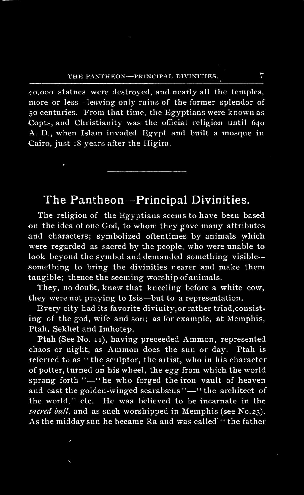 The Pantheon Principal Divinities.