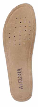 Engineered with cork, soft polyurethane & memory foam with leather cover Conforms to natural contours of the feet to create customized arch support Available in medium & wide widths in sizes 34 to 43