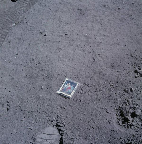 48. Apollo 16 astronaut Charles Duke left this family photo behind on the moon in 1972.