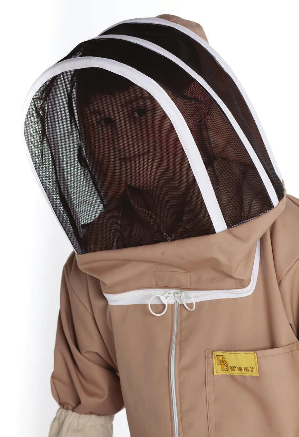 Sizes available: Up to Age 12 Chest 30-32 Height: 5 1 67% Polyester / 33% Cotton Detachable hood Velcro tabs where neck