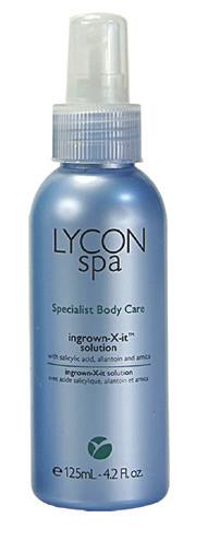 LYCONspa SPECIALIST BODY CARE INGROWN-X-IT SOLUTION with Salicylic Acid, Lactic Acid, Allantoin & Arnica A breakthrough formulation with an infusion of active ingredients that mildly exfoliates,