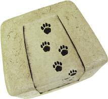 Comes stock engraved with You left paw prints on our hearts, or can be custom