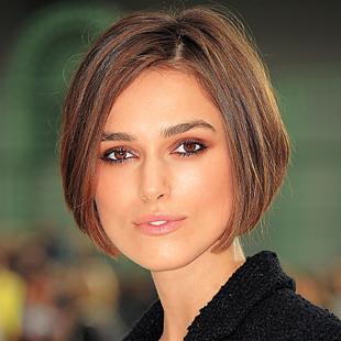 Keira Knightley wears a bob hairstyle with her square-shaped face... What body shape and size are you?