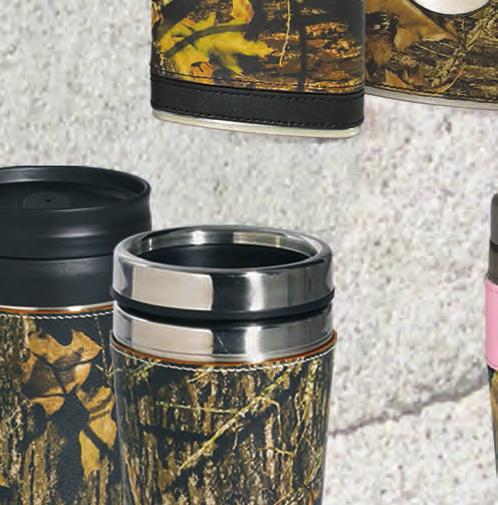 holder Zippered closure spans three sides Bottle (2022) Wrapped in camo leather, with short (7.