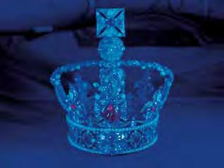 Figure 17. The Imperial State Crown with Cullinan II in place is shown during exposure to long-wave UV radiation. Note that the Cullinan II is inert under these conditions.