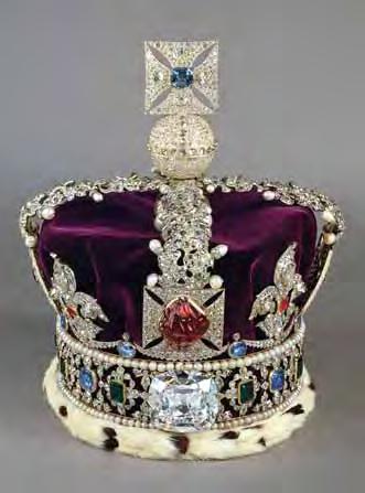 Also shown in the crown is the Black Prince s Ruby (actually, a red spinel; 170 ct) and St. Edward s Sapphire. Photo of scepter by Alan Jobbins.