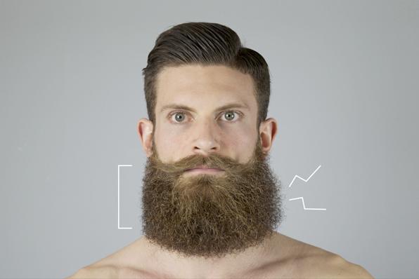 creating the desired beard shape LEFT VERTICAL LINE TRIMMED VS.