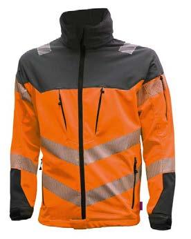 Reflective Stripes 3 SOFTSHELL JACKET Two-coloured stand-up collar with built-in hood and fold-down visor fastener strip with zip can be worn closed up to the top