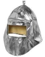 1 PROTECTIVE HOOD WITH SHOULDER AND CHEST PROTECTION Shaped shoulder and chest area elastic band in back protective glass frame made of