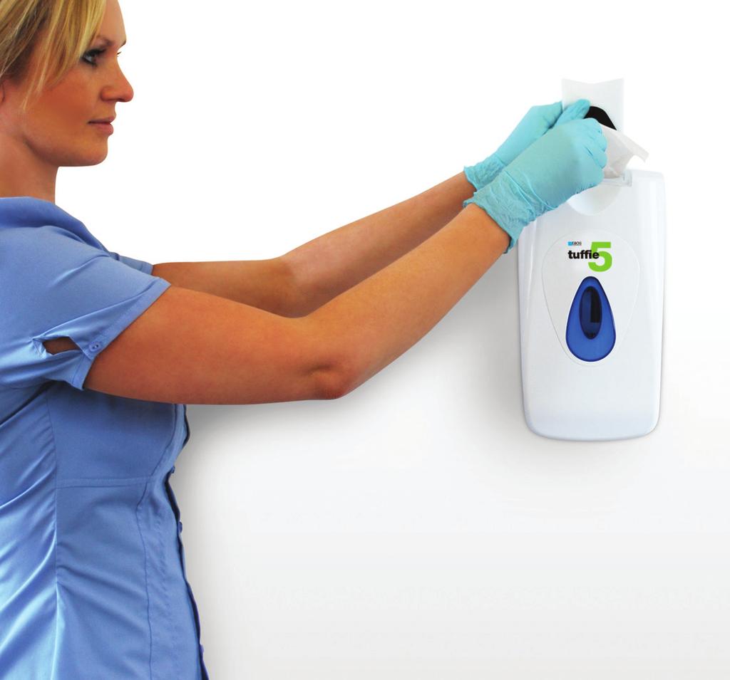 Wipes Dispenser Wall-mounted dispensers save space in crowded areas by