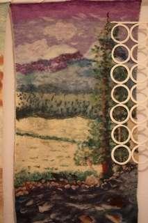 20-Consider adding a thin black rope belt that can weave through the holes to gather the waist and close this garment. 21 22 21-Your felt paintings are beautiful.