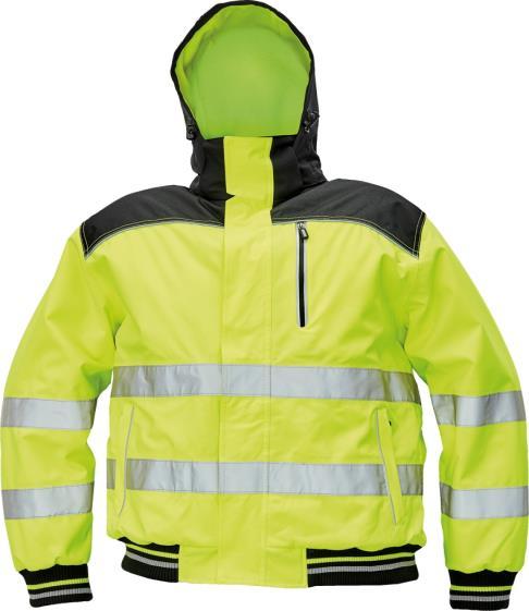 Winter pilotjack KNOXFIELD CERVA HI-VIS Made of 100% polyester 300 stretch material/tpu Padding 100% polyester 180 gr/m² Lining 100% polyester 210T.