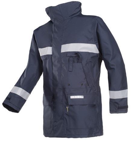 Winter- all weather jacket Sioen Siopor FR-AST 3085 HASNON Material 100% FR polyester with 100% FR-PU coating +AST. Quality 250 gr/m². Water repellent outer fabric.