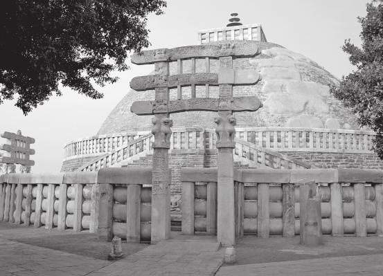 The Great Stupa at Sanchi is not penetrable; it is a solid mass, like a sculpture, and less like architecture, which has internal spaces. istockphoto/thinkstock.