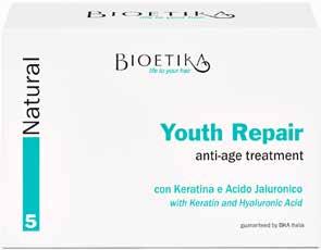 NATURAL ANTI-AGE YOUTH REPAIR ANTI-AGING TREATMENT WITH KERATIN AND HYALURONIC ACID Innovative anti-aging treatment for treated and / or damage hair.