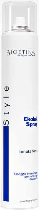 EKOLAK PLUS VOLUMIZING HAIRSPRAY GAS-FREE Ecological volumizing hairspray gasfree suitable for all hair types, in all the techniques of drying and styling, sets and gives hair volume without weighing