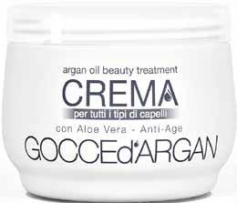 Counteracts split ends and strengthens the hair by moisturizing it. Gocce d argan olio eliminates frizz, helps to maintain intact the hair color and reduces the styling time.