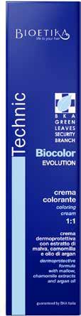 BIOCOLOR EVOLUTION COLORING CREAM Permanent color, skin protective formula with mallow and chamomile extracts.
