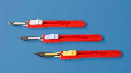 Getting Straight to the Point #4 Safety Scalpels with Retractable Blades #4 handle houses larger stainless steel blades Patented* safety scalpel that allows a controlled retraction of the entire