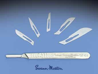Blades & Scalpels SWANN-MORTON SCALPEL BLADES AND HANDLES Complete line of carbon steel and stainless surgical blades and quality stainless steel handles Manufactured in Sheffield, England, for