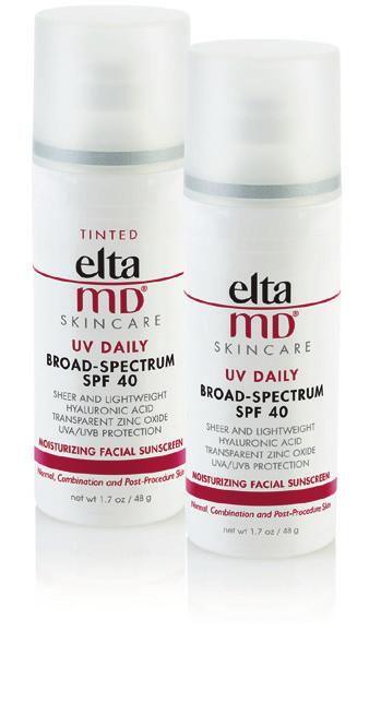 Facial Sunscreens All EltaMD sunscreens are fragrance-free, paraben-free, sensitivity-free and noncomedogenic.
