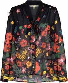 Elastane 100 $ 48 99 USD STYLE: UBAT24 DESCRIPTION: Botanical print pussy bow blouse COLOURS: Black SLEEVE: