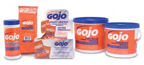 6380 6398 6396 6383 6001 Shown with 6383-06 6001 Shown with 6282-06 GOJO Scrubbing Wipes Heavy duty hand cleaning.