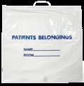 Plastic Bags DawnMist Plastic Handle Patient Belonging Bags: Durable for holding patient s clothing and belongings White hard plastic handles with snap closure for added strength Designated space to