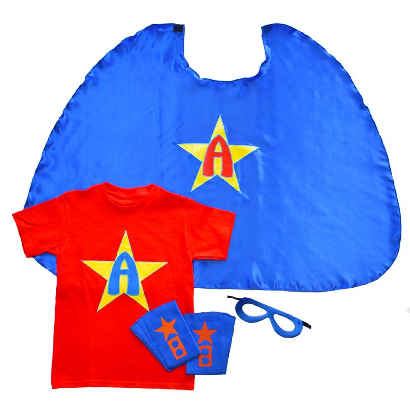Custom Superhero Outfit For a complete superhero look, create your own custom superhero outfit! In addition to a custom initial cape, you ll also be able to design a custom initial t-shirt.