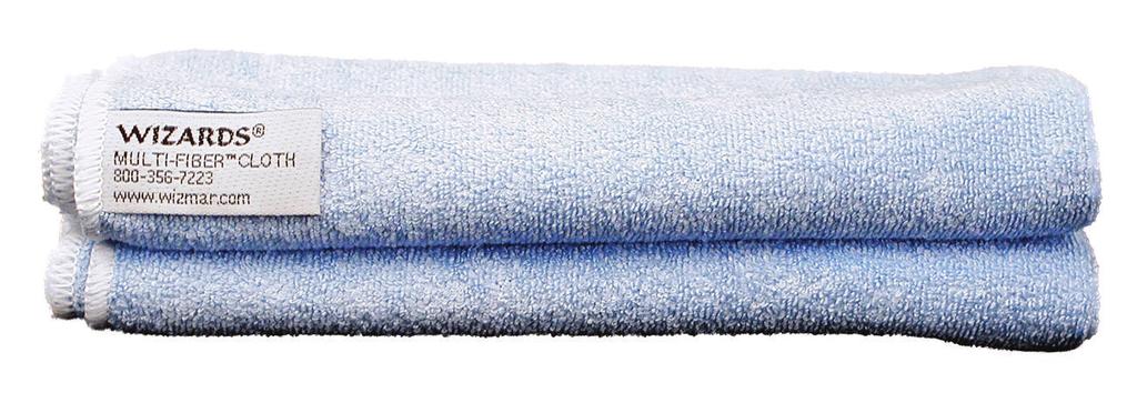 MULTI FIBER CLOTH AUTOMOTIVE AND MOTORCYCLE: Blue Cloth - Size: 16" x 23 " Part No.: 11420 Net Wt. 3 lbs. The WIZARDS MULTI FIBER CLOTH is the perfect detailing cloth.