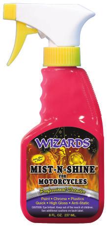 : 01217 4/case Net Wt. 35 lbs. 8 fl. oz. - 237 ml Part No.: 22208 Net Wt. 8 lbs. WIZARDS MIST-N-SHINE is a unique professional detailer that is quick and easy to use.