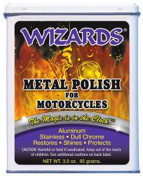METAL POLISH The Magic Is In The Cloth AUTOMOTIVE 3.0 oz. by weight Part No.: 11011 12/Case Net Wt. 4 lbs. MOTORCYCLE 3.0 oz. by weight Part No.: 22011 12/Case Net Wt. 4 lbs. VOC compliant.