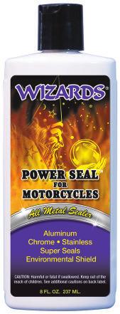 POWER SEAL Seals & Protects All Metals AUTOMOTIVE 8 fl. oz. 237 ml Stock No.: 11021 Net Wt. 7 lbs. MOTORCYCLE 8 fl. oz. 237 ml Stock No.: 22021 Net Wt. 7 lbs. : VOC compliant.
