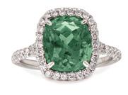 Alive with olor, Naturally. A A. MUR13: 3.80 ct. green tourmaline with.61 ctw. diamonds, 18K w.g., $4,500.