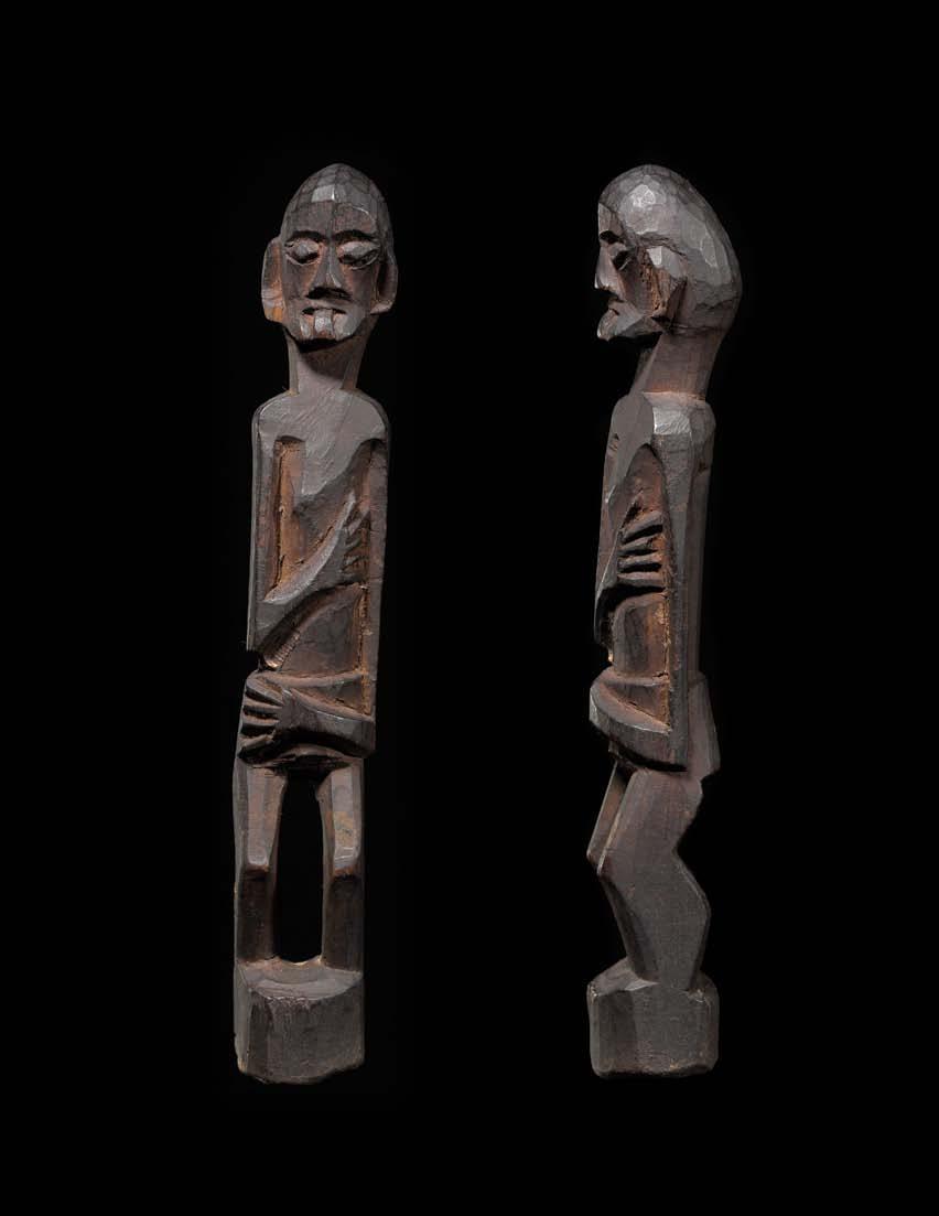 2 ~ Male Amulet Figure Dayak, Borneo, Indonesia Early 20th century Height: 6½ inches / 16.