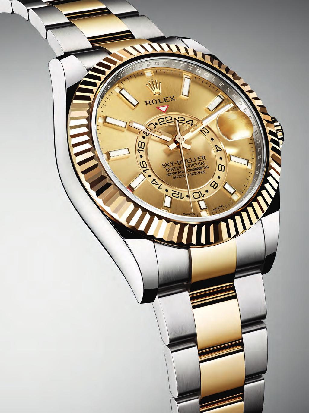 New features of the new Rolex Sky-Dweller in yellow Rolesor Versions in