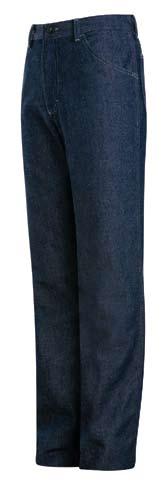 PaNts» PRE-WASHED DENIM JEAN One-piece waistband with button closure Five jean style pockets Two-needle felled seam construction Soft pre-wash comfort and look Fabric: EXCEL FR Flame-resistant, 14.