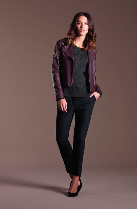 the jacket features an offset zipped front with stitched panels.