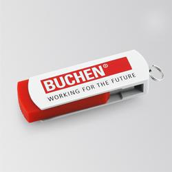 36eur 0 BUCOF007-EN 2206 USB flash drive (8 GB) - USB-Stick with keyring and printing of the logo - Each USB flash drive is Individually packed in a polybag -