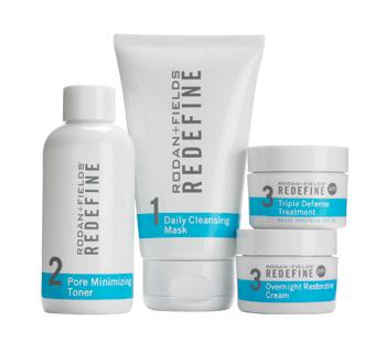 REDEFINE This comprehensive skincare regimen is for the appearance of lines, pores, and loss of firmness.
