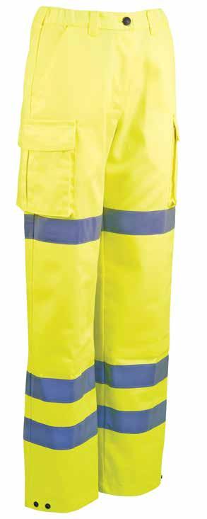 Workwear Women s Hi-Vis Cargo Trouser Yellow Designed specifically for women to provide an appropriate fitting garment and offer exceptional levels of comfort compared with traditional unisex