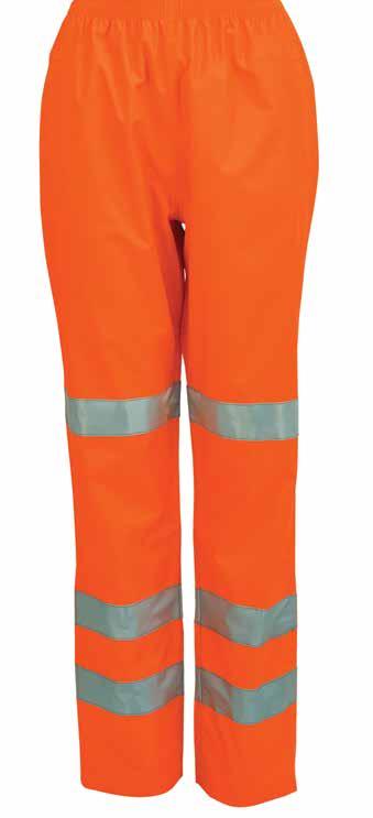 Women s Hi-Vis Waterproof Overtrousers Orange Designed specifically for women to provide an appropriate fitting garment and offer exceptional levels of comfort compared with traditional unisex