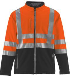 Water-repellant, breathable membrane 2 Hand warmer pockets on each side Full-zip stand-up collar 9499R Reg S-5XL 0497 HiVis