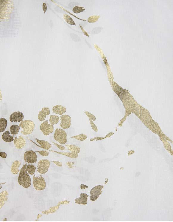 COLLECTIONSLACE CQ257 White silk organza with Butterfly tree gold ordering