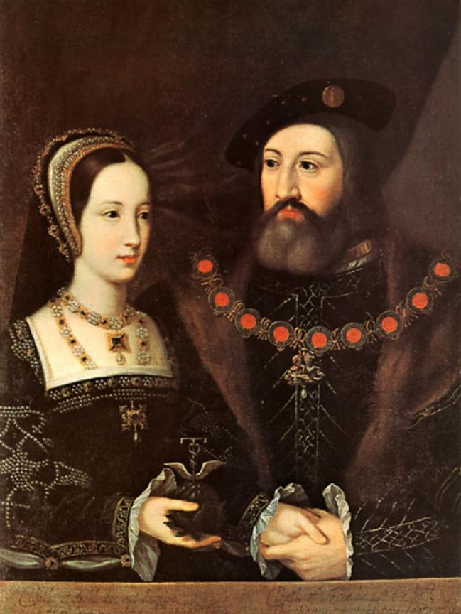 Mary Tudor and Charles Brandon Widowed Queen of France and the Duke of Suffolk. Artist unknown Date unknown (c.