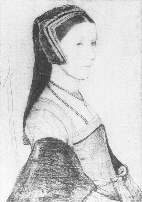 Anne Cresacre Sketch by Hans Holbein the Younger c. 1527 Note the gable shape of this hood.