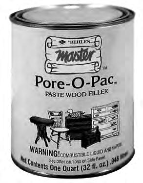 BURN-IN BALM Heat resistant paste used to prevent damage to surrounding finish while performing burn-in repair. 4 oz jar. No. 1451 - Burn-In Balm. Each PORE-O-PAC PASTE WOOD FILLER Solvent base.
