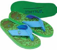 BALI Surf-style Flip Flop Fleece-lined, embroidered acrylic fabric straps. 3 layer 18mm EVA/rubber sole with recessed foot bed, arch support and toe lift.