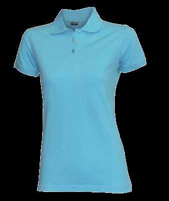 POLOSHIRTS 073 Ladies poloshirt / comfort 200 g/m 2, 100% combed cotton, piqué, side seams with vents, cuffs on sleeves 084