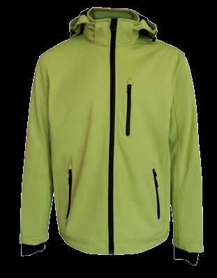 softshell / removable hood 3 layers, 260 g/m 2, Outer: 100%polyester, TPU membrane Inside: 100% polyester without fleece,